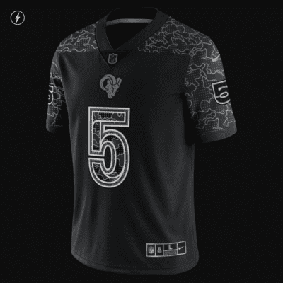 Camiseta de fútbol americano a la moda para hombre NFL Los Angeles Rams RFLCTV (Jalen Ramsey)