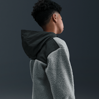 Nike Sportswear Club Fleece Huvtröja med ledig passform och 1/4-dragkedja för ungdom