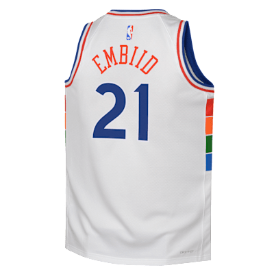 Jersey Nike Dri-FIT Swingman de la NBA para niños talla grande Joel Embiid Philadelphia 76ers 2024/25 City Edition