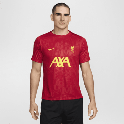 Liverpool FC Academy Pro Nike Dri-FIT Maç Öncesi Kısa Kollu Erkek Futbol Üstü