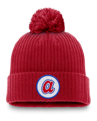 Мужские  Atlanta Braves Cooperstown Peak Nike MLB Cuffed Pom Beanie