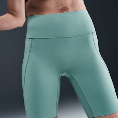 Shorts de ciclismo de tiro alto de 20 cm sin costura frontal para mujer Nike Universa