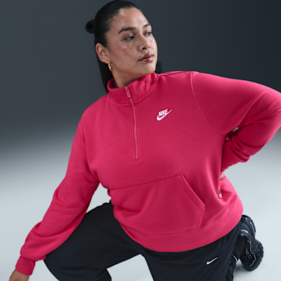 Sudadera de medio cierre para mujer Nike Sportswear Club Fleece (talla grande)