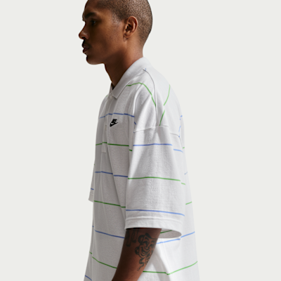Polo à rayures oversize Nike Sportswear Club pour homme