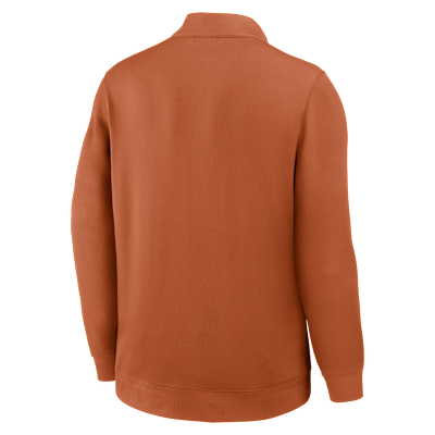 Playera de manga larga universitaria Nike Dri-FIT de medio cierre para hombre Texas Coaches