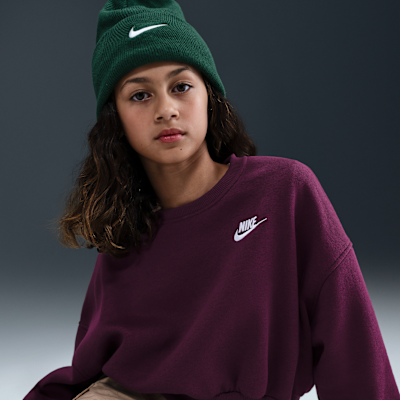 Nike Sportswear Club Fleece Girls' Boxy Crew-Neck Sweatshirt