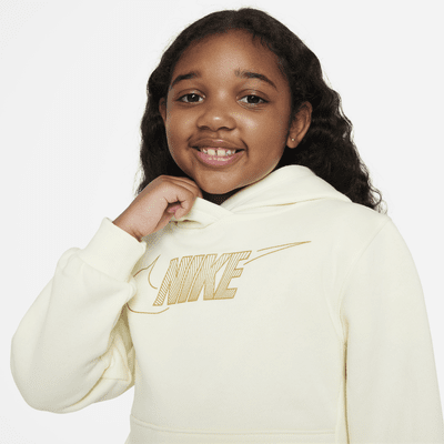 Sudadera con gorro para niños talla pequeña Nike Sportswear Club Fleece Holiday Shine Hoodie