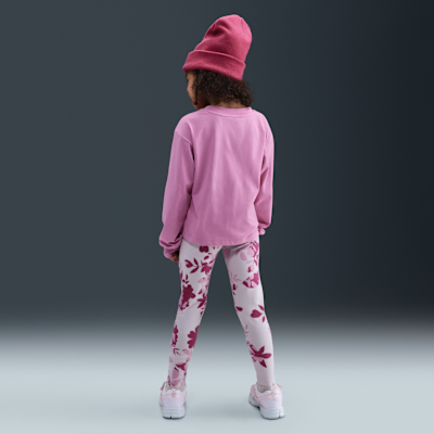 Nike Little Kids' Printed Club Long Sleeve T-Shirt and Leggings Set