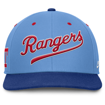 Gorra Nike Dri-FIT de la MLB ajustable para hombre Texas Rangers Cooperstown Pro