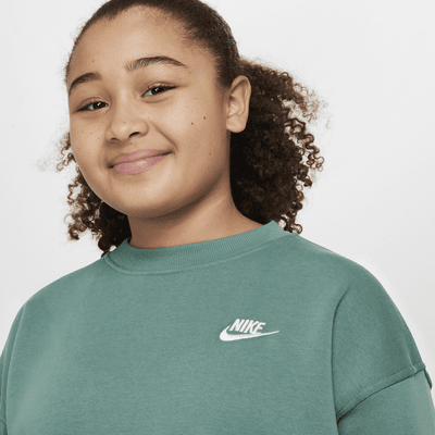 Nike Sportswear Club Fleece Big Kids' (Girls') Oversized Sweatshirt (Extended Size)