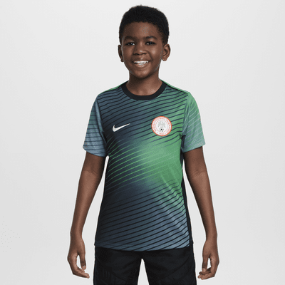 Camisola de futebol de manga curta do equipamento de aquecimento Nike Dri-FIT Academy Pro Nigéria Júnior