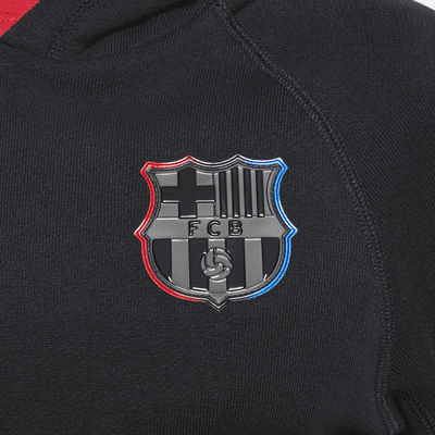 Felpa pullover con cappuccio e grafica Nike Football FC Barcelona per ragazzo/a – Away