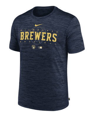Nike Dri-Fit Pro Combat Milwaukee Brewers Shirt Mens Medium Blue
