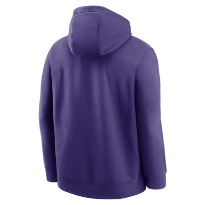 Sudadera con gorro sin cierre universitaria Nike para hombre LSU Tigers Primetime Evergreen Club Primary Logo