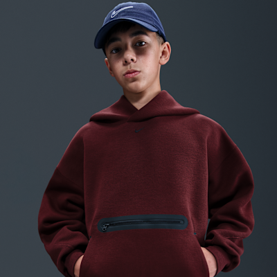 Sudadera con gorro sin cierre oversized para niño talla grande Nike Sportswear Tech Fleece