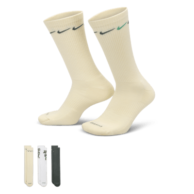 NIKE CHAUSSETTES X3 EVERYDAY PLUS BEIGE - CHAUSSETTE HOMME