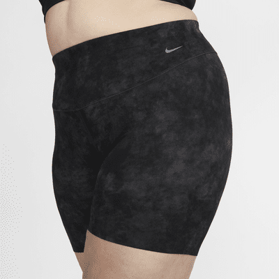 Shorts de ciclismo de tiro alto de 20 cm de sujeción ligera para mujer (talla grande) Nike Zenvy Tie-Dye