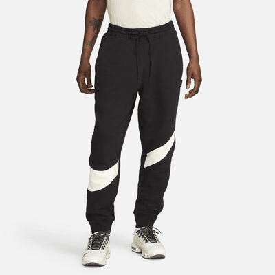 Nike Pants Large Black Sweatpants Track Zipper Leg Striped Fleece Warm Up