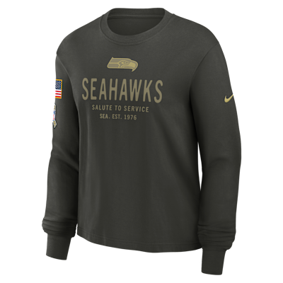 Seattle Seahawks Salute to Service Sideline Women's Nike Dri-FIT NFL Long-Sleeve T-Shirt