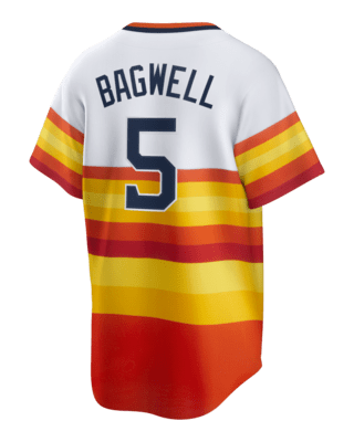 5 JEFF BAGWELL Houston Astros MLB 1B White Throwback Team Jersey