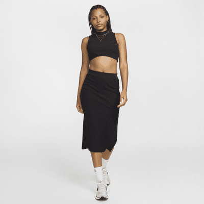 Débardeur court ajusté et à col montant Nike Sportswear Chill Rib pour femme