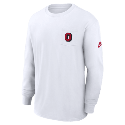 Playera de manga larga universitaria Nike Ohio State Buckeyes Legacy Max90 Pocket