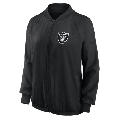 Chamarra de cierre completo Nike Dri-FIT de la NFL para mujer Las Vegas Raiders