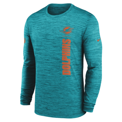 Miami Dolphins Sideline Velocity Men's Nike Dri-FIT NFL Long-Sleeve T-Shirt