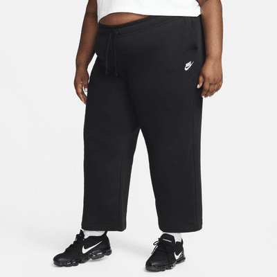 Pants de entrenamiento de tiro medio de pierna ancha para mujer (talla grande) Nike Sportswear Club Fleece