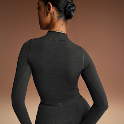 Top cropped de cuello alto para mujer NikeSKIMS Vintage Seamless