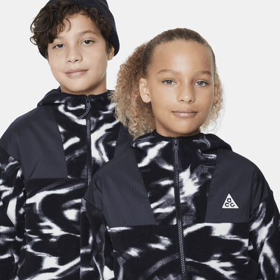 Sudadera con gorro de cierre completo para niños talla grande Nike ACG "Wolf Tree"