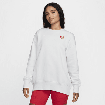 Liverpool FC Phoenix Fleece Derde Nike oversized voetbalsweatshirt met ronde hals voor dames