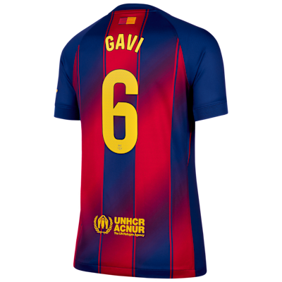 Gavi Barcelona 2025/26 Stadium Home Women's Nike Dri-FIT Soccer Jersey