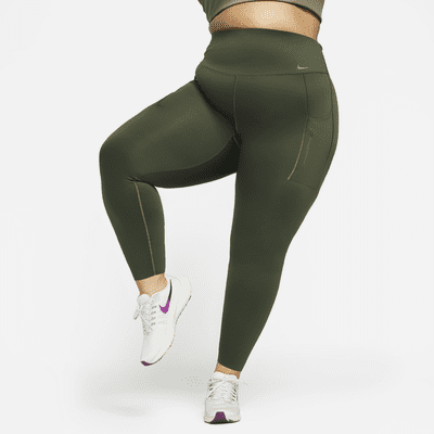 Leggings de largo completo y tiro alto con sujeción firme y bolsillos para mujer Nike Go (talla grande)