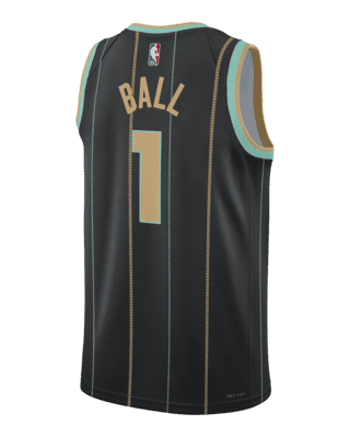 Jordan Men's Charlotte Hornets LaMelo Ball #2 White Dri-Fit Association Edition Jersey, Small