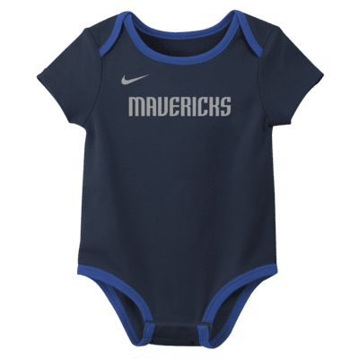 Conjunto de bodys de 3 piezas Nike de la NBA para bebé Dallas Mavericks