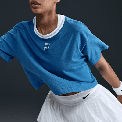 Playera de manga corta Dri-FIT cropped para mujer Nike Heritage