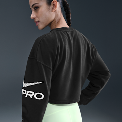 Sudadera de cuello redondo de tejido French Terry Dri-FIT holgada para mujer Nike Pro