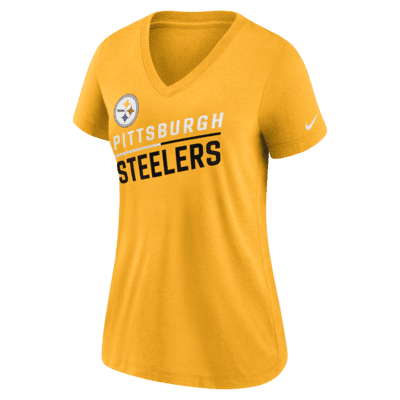 Playera de cuello en V medio para mujer Nike Slant Team (NFL Pittsburgh  Steelers). 