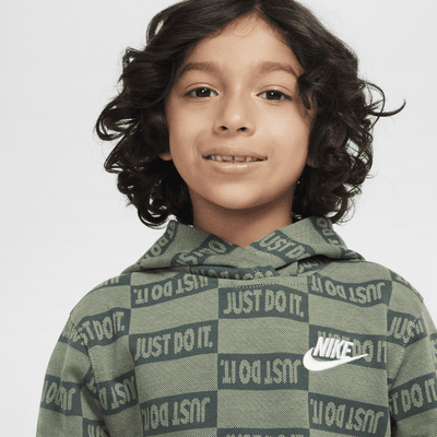 Nike Sportswear Textured Club Little Kids' Fleece Pullover Hoodie