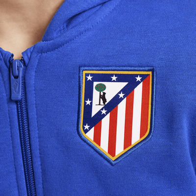 Felpa da calcio con cappuccio e zip a tutta lunghezza Nike Atlético de Madrid Club per ragazzo – Home