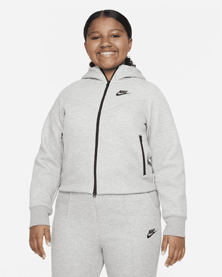 Подростковое худи Nike Sportswear Tech Fleece Big Kids' (Girls') Full-Zip Hoodie (Extended Size)