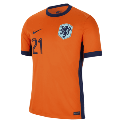 Jersey de fútbol Nike Dri-FIT de la selección nacional de Países Bajos local 2024 Stadium Frenkie de Jong para hombre