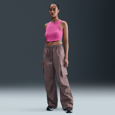 Camiseta de tirantes de tela de canalé pequeña ajustada cropped para mujer Nike Sportswear Chill Knit