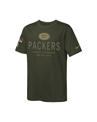 Детская футболка Green Bay Packers Salute to Service Sideline Big Kids’ Nike Dri-FIT NFL