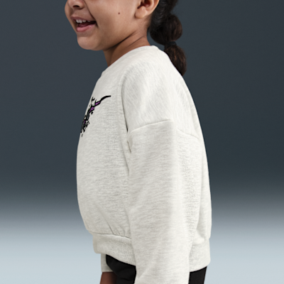 Conjunto de sudadera de cuello redondo sin cierre y pants cargo de French Terry infantil Nike