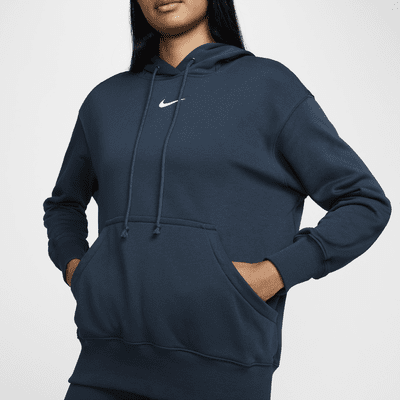 เสื้อมีฮู้ดผ้าเฟรนช์เทรีขนาดโอเวอร์ไซส์แบบสวมผู้หญิง Nike Sportswear Phoenix Fleece