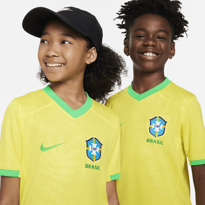 Brazil 2023 Stadium Home Big Kids' Nike Dri-FIT Soccer Jersey. Nike JP