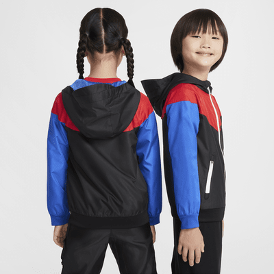 Chamarra con cierre completo para niños talla pequeña Nike Sportswear Windrunner