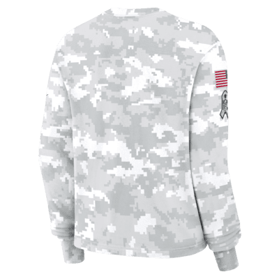 Playera de manga larga Nike Dri-FIT de la NFL para mujer New York Giants Salute to Service Edge Lockup